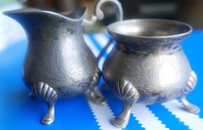 Vintage Silverplate Creamer And Sugar Bowl