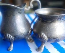 Vintage Silverplate Creamer And Sugar Bowl