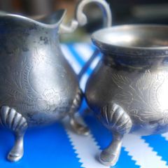 Vintage Silverplate Creamer And Sugar Bowl