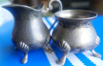 Vintage Silverplate Creamer And Sugar Bowl