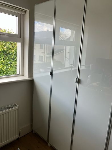 White cabinet with doors