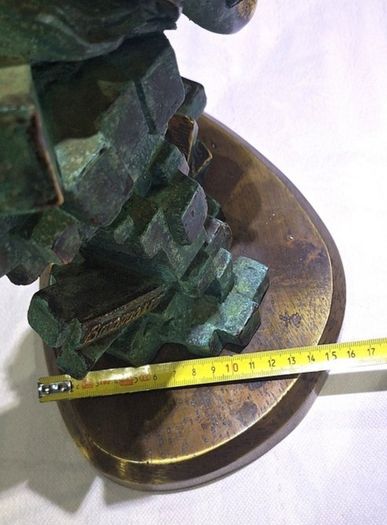 Woman With Naked Bust (35cm, 4.5kg) - Patinated Bronze, Signed