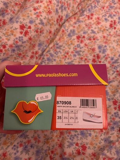 White girls Paola shoes size 2.5 UK