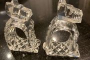 Pair of  crystal vintage crystal glass dogs. Rare find