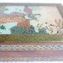 Vintage Wooden Trinket Box with Brass Detail & Glass Covered Picture Image 7