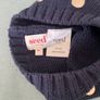 Seed Heritage Navy & gold metallic cotton beenie hat SzM/L EUC Image 2