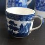 Beautiful Antique Blue and White Willow Pattern Small Coffee Can Cup, English Made, Unknown Maker Image 2