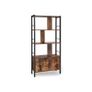 Industrial 5-Tier Bookcase with Double Door Cabinet Image 3