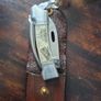 Myerchin Scrimshaw Rigging / Sailing Knife - Bone Handle - Unused + Leather Sheath Image 2
