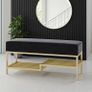 Ashton Modern Upholstered Bench with Shoe Rack Image 6