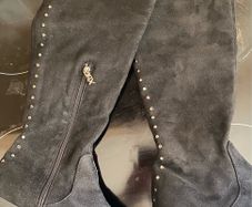 XTI Black Faux Suede Over The Knee Boot.