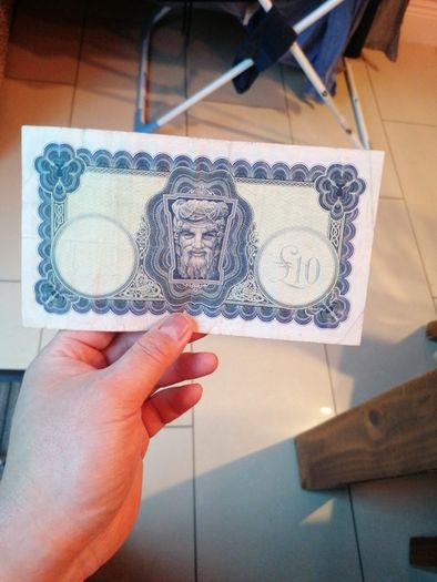 1975 Irish Ten Pounds Banknote