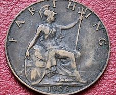 1906 EDWARD VII (1901/10) Farthing coin