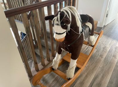 Rocking horse & hippo space hopper