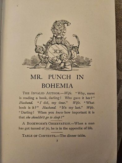 Mr Punch In Bohemia. 156 Illustrations First Edition 1920 Hardback In Fair Condition.  See Photos For Same.