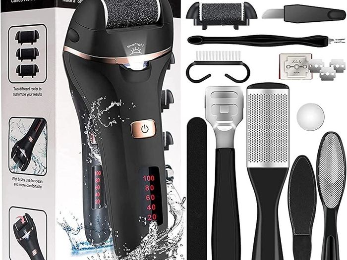 Electric Foot File Callus Remover, iToncs Professional Pedicure Kit Rechargeable Feet Callus Remover with 10 in 1 Foot Files Pedicure Tools Foot Care for Dead Skin MULTIPLE COLOURS AVAILABLE (FREE POSTAGE)
