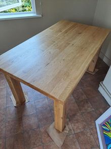Solid oak table (newly refinished)