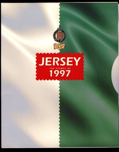 1997 Jersey (Channel Islands) Stamp Year Book (softback) issued by Jersey Post with 14 images of contents
