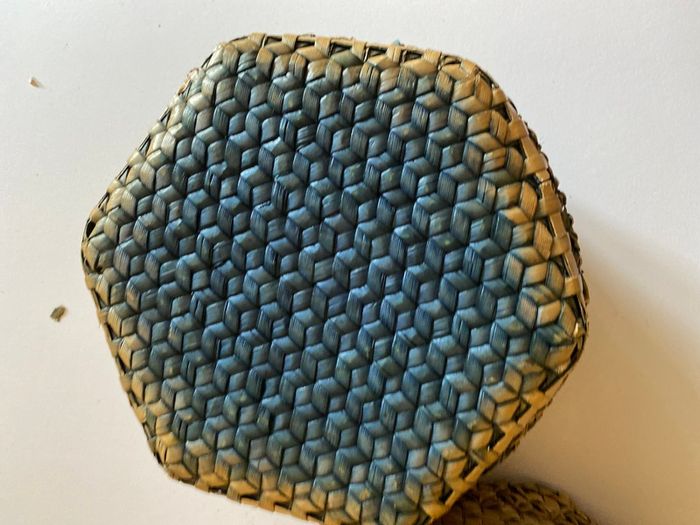 Edwardian woven needle basket/box