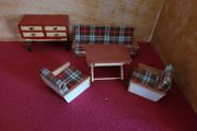 Vintage Living room furniture set for dolls house -60s/70s