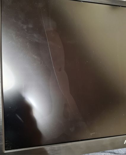 24" AOC M2470SWH Monitor MVA Wide-View Display Panel/ Two HDMI One VGA for parts or repair.  The screen is broken, not switch on
