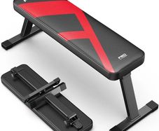 Flat Weight Bench, Foldable Flat Dumbbell Bench, Stable for All Types of Strength Training & Bench Presses, Easy to Assemble for Home Workouts, Max Load Capacity 300 kg