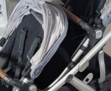 2 seats plus bassinet &a muffs Double uppababy vista travel system