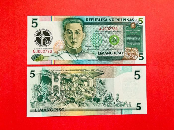 Philippines. 5 Piso.  1991  COMMEMORATIVE  ISSUE.  ( Uncirculated )