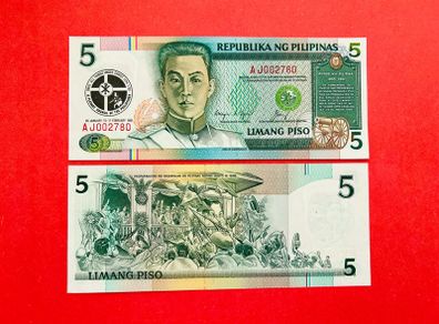 Philippines. 5 Piso.  1991  COMMEMORATIVE  ISSUE.  ( Uncirculated )