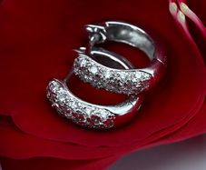 Vintage 1960s Half Hoop Diamond Earrings