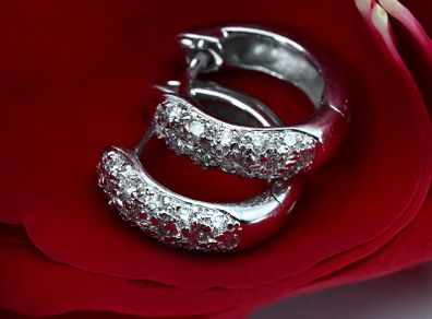 Vintage 1960s Half Hoop Diamond Earrings
