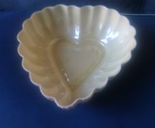 Belleek Heart Shaped Dish. Lustre Interior.