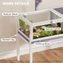 Wooden Turtle House with Mesh Roof, Removable Tray and Lamp Holder 104x53x82 cm Gray and White Image 3