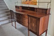 Edwardian Mahogany&amp; satinwood inlaid bow-front sideboard
