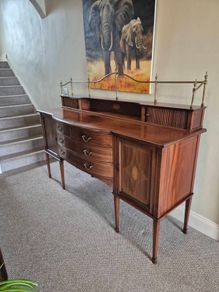 Edwardian Mahogany& satinwood inlaid bow-front sideboard