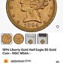 1984 Liberty 5 dollars Half Eagle Gold Coin 22k / CT Image 6