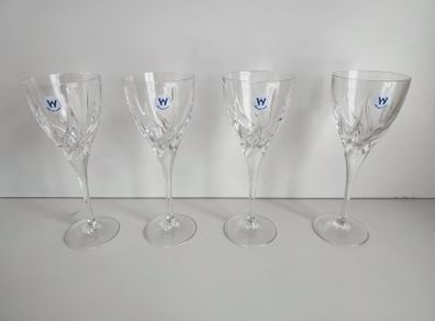 Fancy Crystal 4 white wine glasses elegance Wedgewood exclusive set