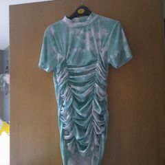 fab mint green scrunch dress
