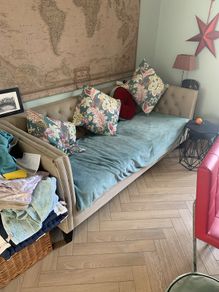 Comfy sofa useable with throw as seat covers need replacing but very solid