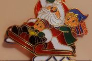 Vintage Acrylic Santa On Slay Hanging