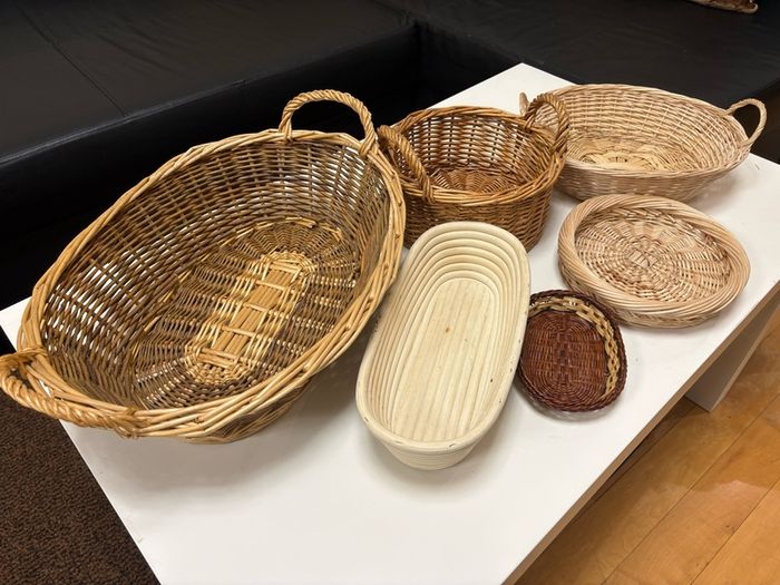 collection of various wicker baskets