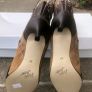 Vicki Beth Brown Animal Print Heeled Boots Pointed Toe Mid Heel UK 4 EU 37 Image 4
