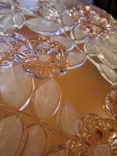 Large Mid-Century Frosted Art Glass Bowl