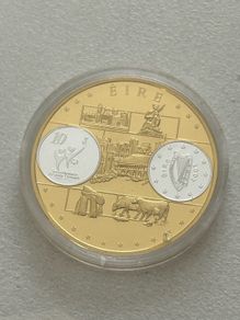 2003 coin Commemorative Embossed Europe Ireland Irish harp