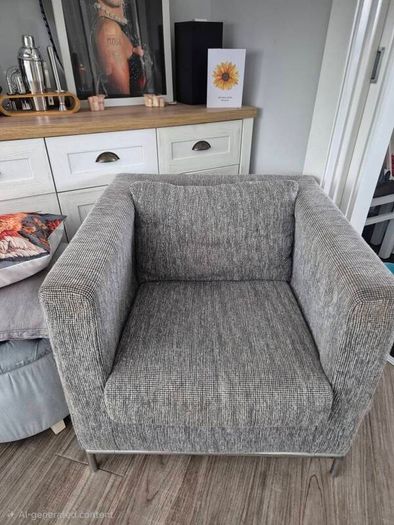 Grey Square Armchair