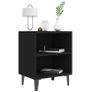 _Bed Cabinet with Metal Legs Black 40x30x50 cm Image 5