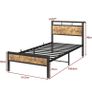3ft Single Bed Frame with Wooden Storage Headboard, Black Metal Platform, No Box Spring Needed, Noise Free, Reinforced Strong Support Leg,Easy Assembly Image 6