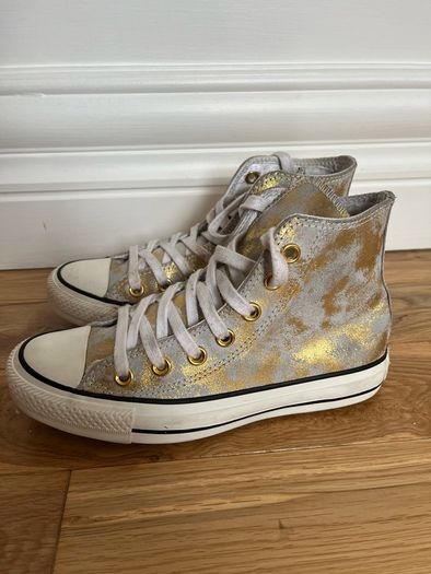 Gold Suede Converse Boots