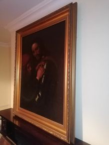 Antique Oil Painting Gaston de Foix Wearing His Ar