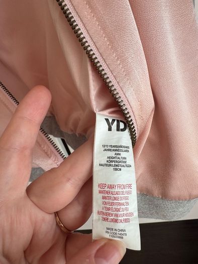 YD Girls Pink & Grey Embroidered Zip-Up Cardigan/Jacket - 12/13 Years
